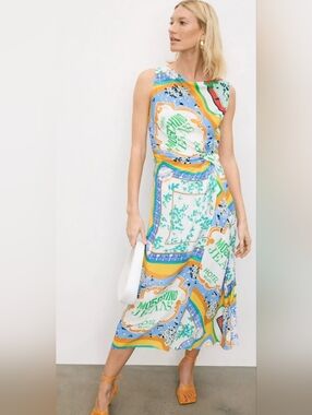 MOSCHINO DRESS IN CRÊPE SCARF PRINT SIZE 6 MSRP $795